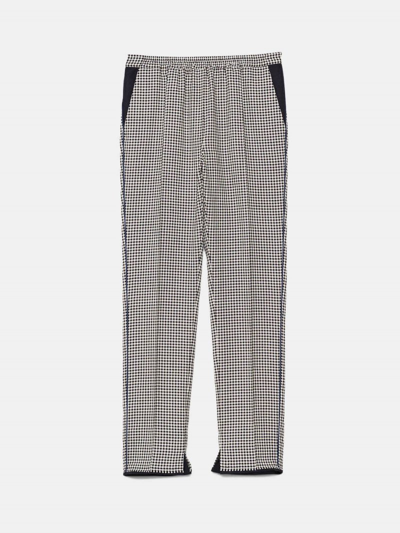 Minori checked trousers with elasticated waist