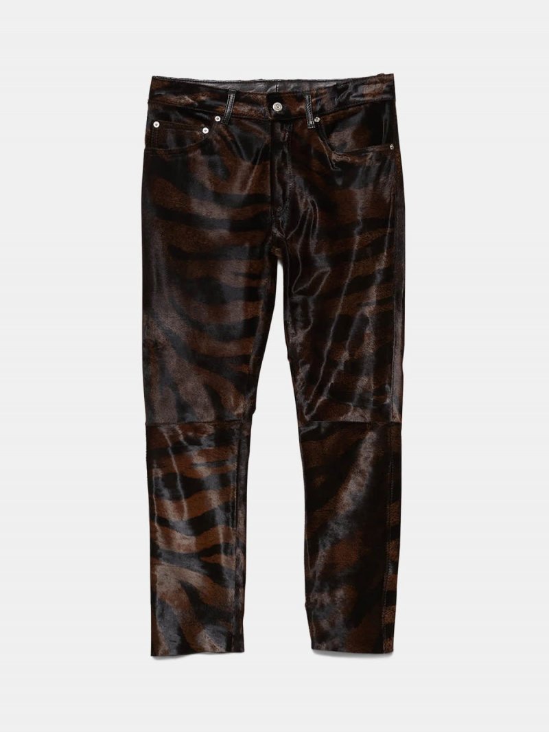 Jolly trousers in pony skin with zebra print