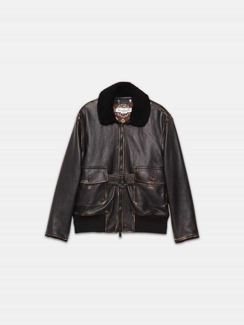 Erika bomber jacket in vintage-look nappa leather