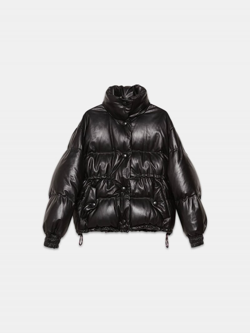 Yuri puffer jacket in nappa leather with concealed hood