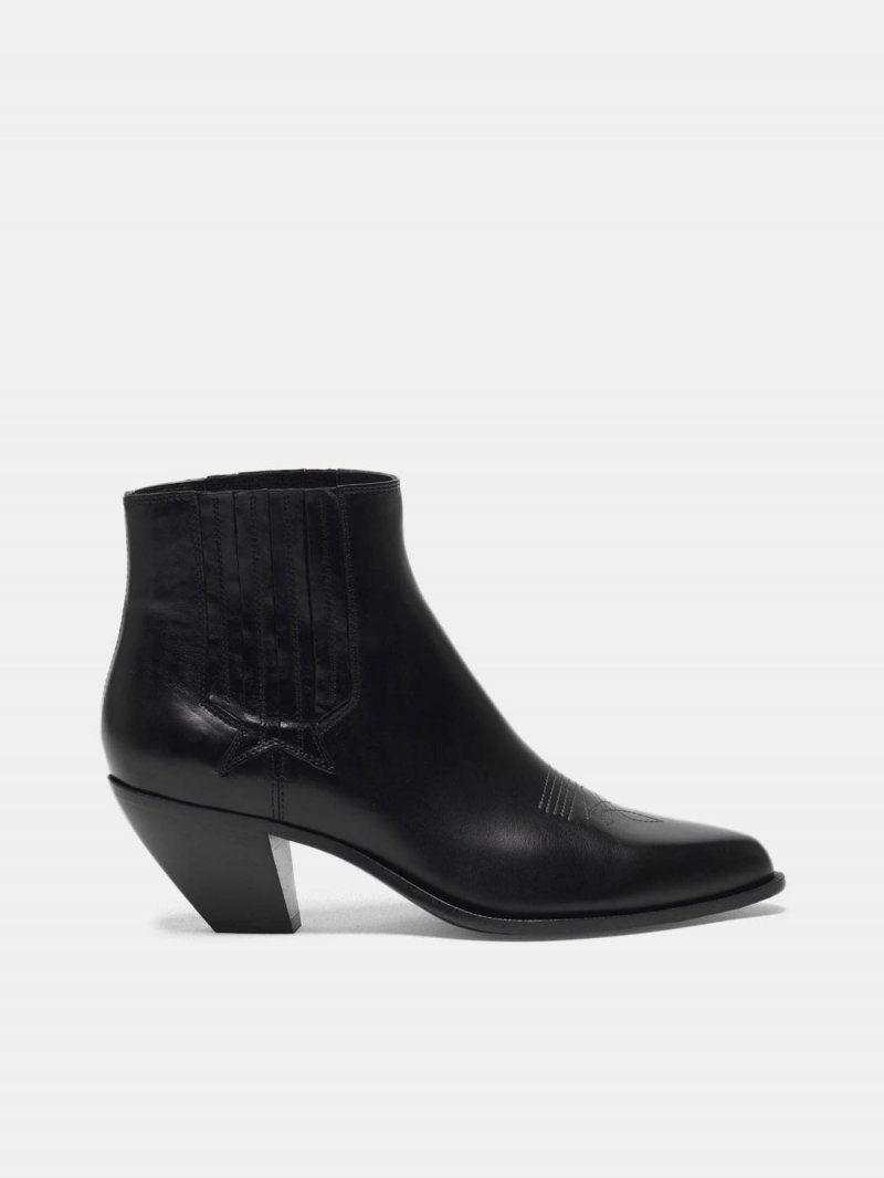 Sunset ankle boots in black leather