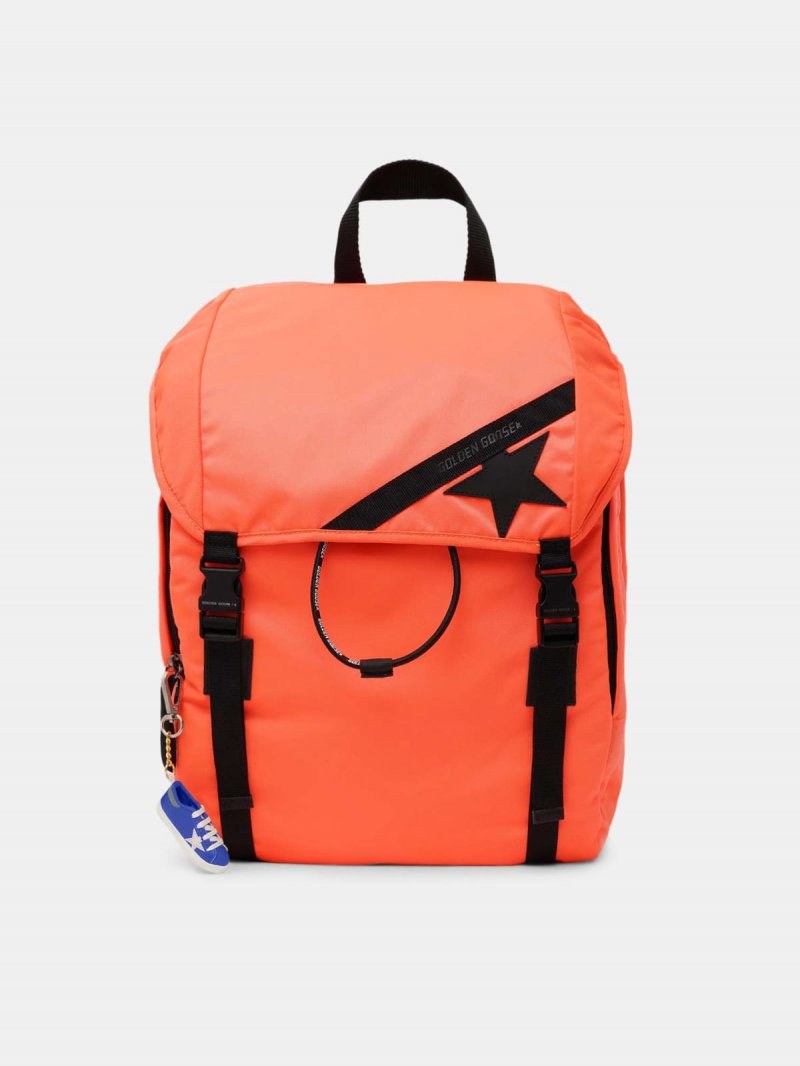 Fluorescent orange nylon Journey backpack