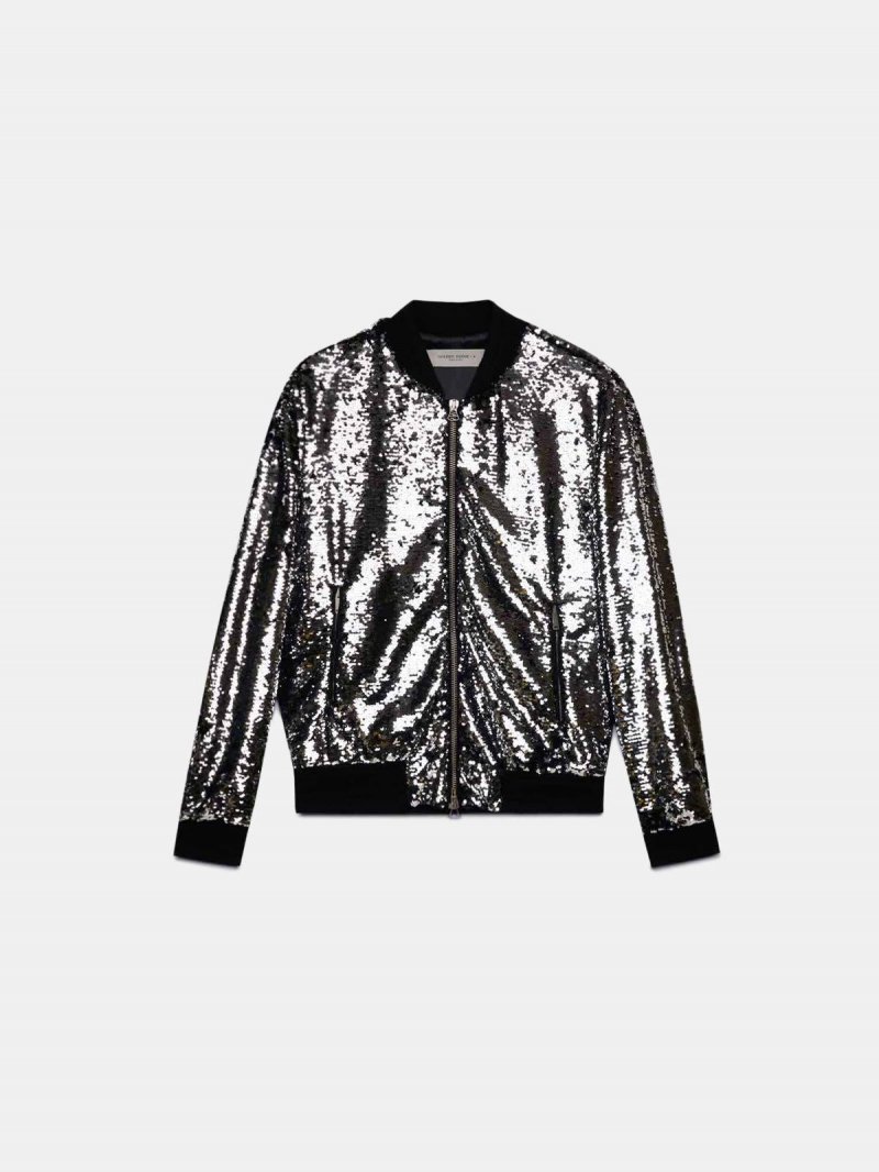 Joshua bomber jacket with silvery sequins