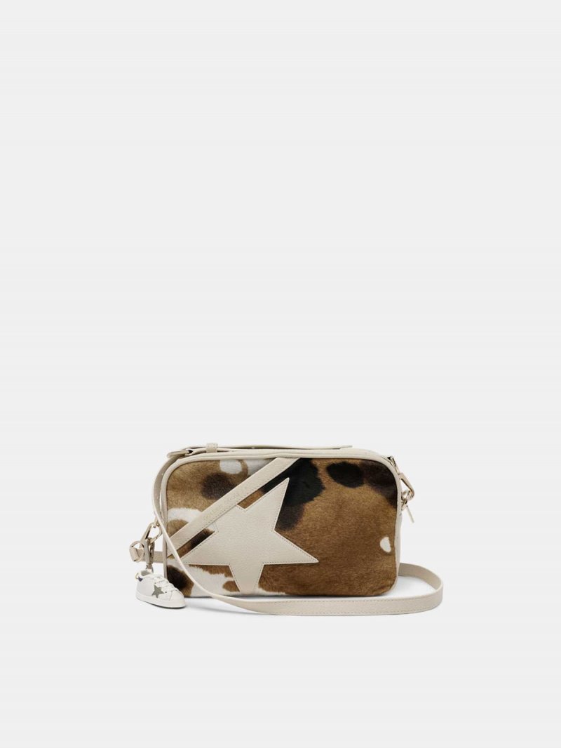 Star Bag made of cow print pony-effect leather