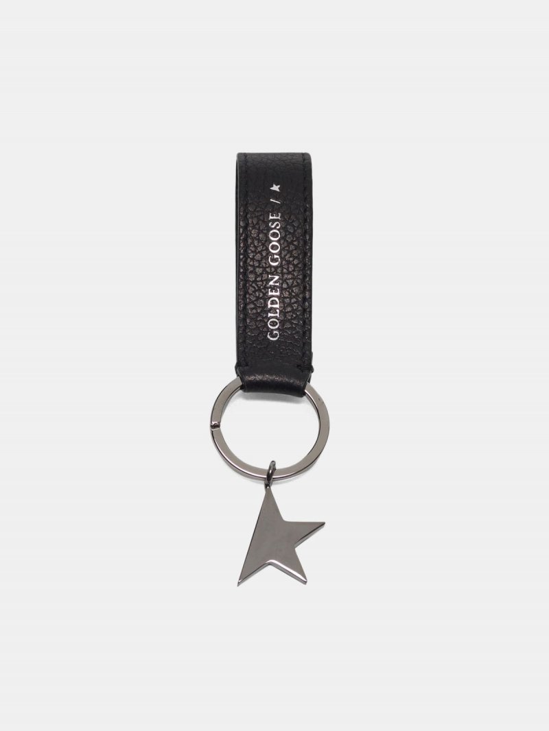 Black Star Keyring with silver pendant