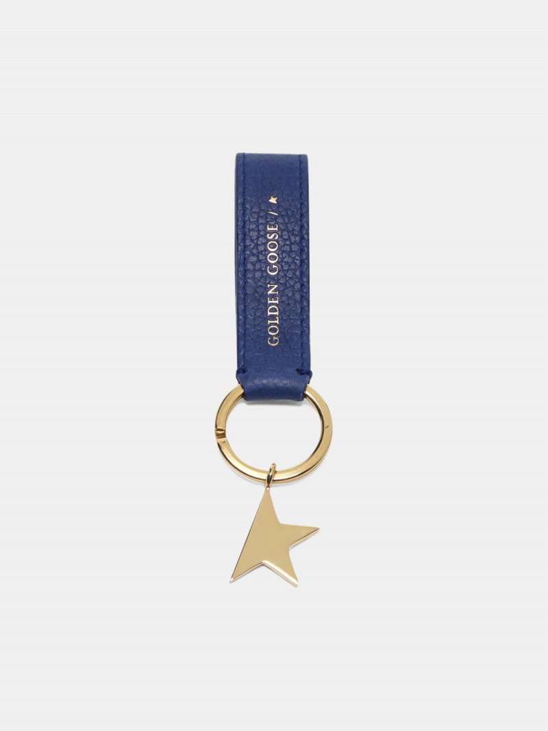 Blue Star Keyring with silver pendant