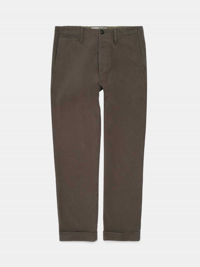 Megan olive-green chino trousers