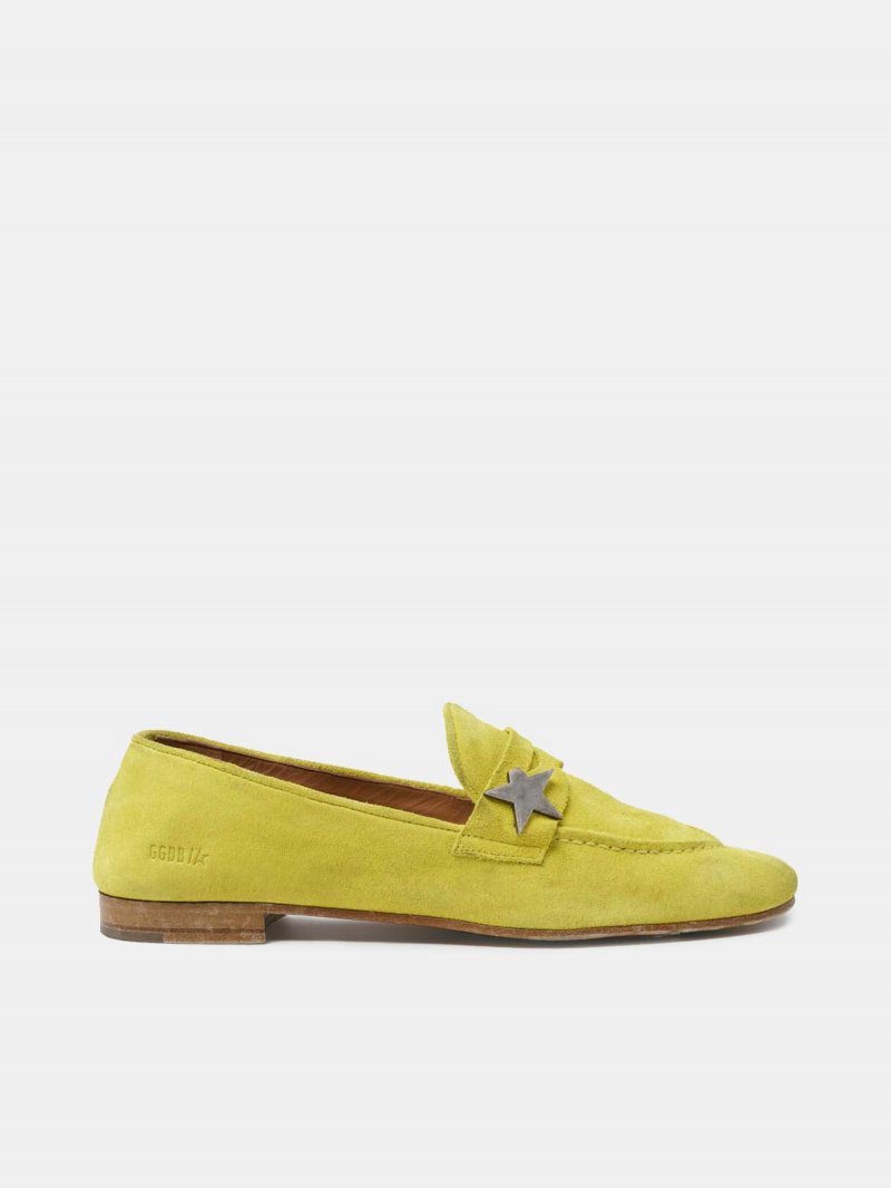Virginia loafers in yellow suede leather