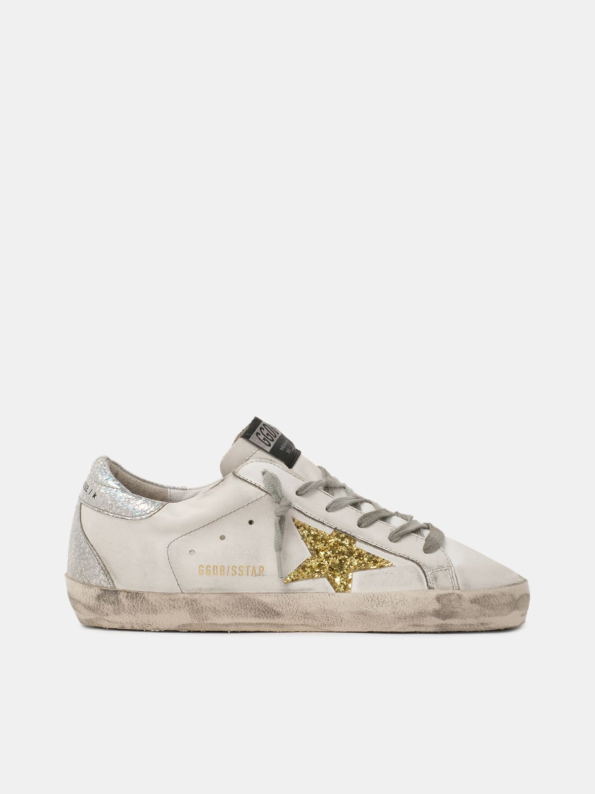 Super-Star sneakers with glitter star and heel tab